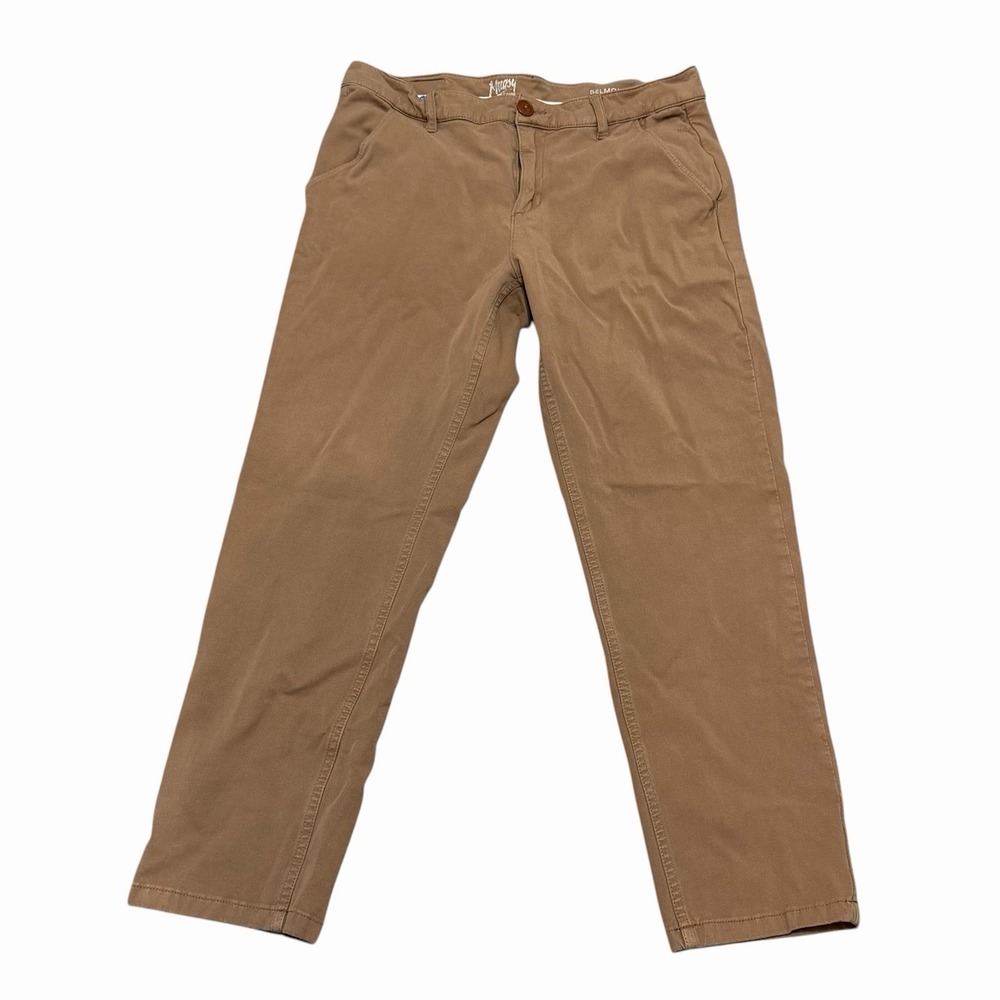 Mugsy Belmonts Pants Men's Size 34x30 Brown Stretch Chino Straight Leg Casual